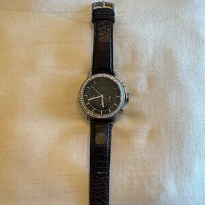 Black Coach Leather Women's Analog Watch (pre-owned)